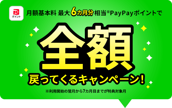 LINEMOベストプラン 最大6カ月分基本料全額戻ってくるキャンペーン