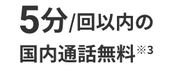 5分以内の国内通話無料※3