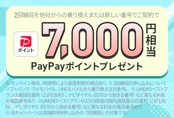 2回線目は基本料2カ月目まで無料 他社からの乗り換えまたは新しい番号でご契約で