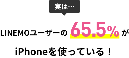 実は・・・LINEMOユーザーの65.5%がiPhoneを使っている！